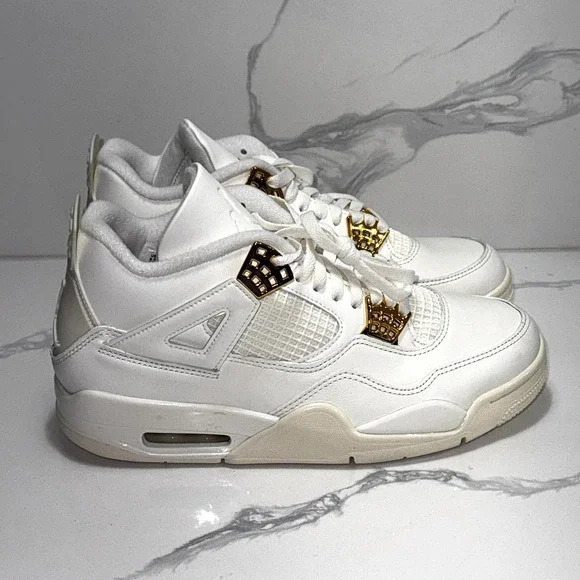 Nike Air Jordan 4 Metallic Gold Women's Size 9.5 Men's 8 B-GRADE - Picture 2 of 6